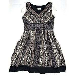 Studio 1 Dress Women's 12 Sleeveless Floral A-Line Vintage Flare Lined